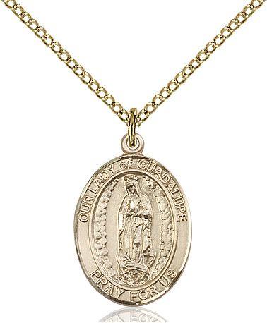 Our Lady of Guadalupe medal S2062, Gold Filled