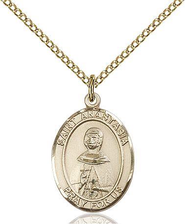 Saint Anastasia medal S2132, Gold Filled