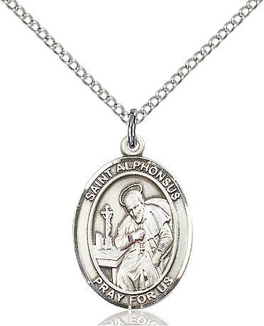 Saint Alphonsus medal S2211, Sterling Silver