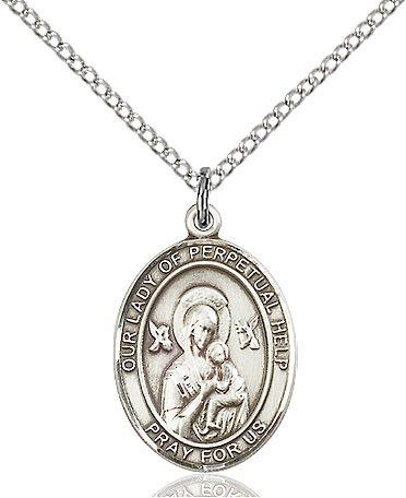 Our Lady of Perpetual Help medal S2224, Pewter