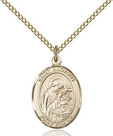 Saint Aloysius Gonzaga medal S2252, Gold Filled