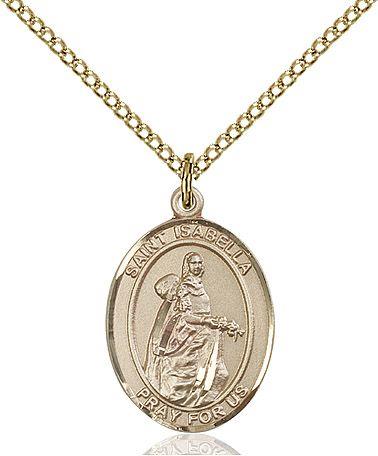 Saint Isabella of Portugal medal S2502, Gold Filled