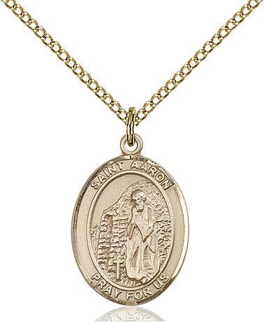 Saint Aaron medal S2542, Gold Filled