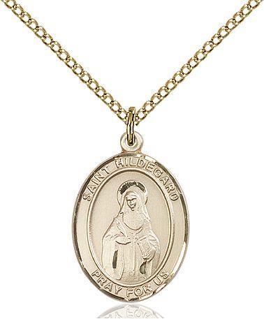 Saint Hildegard von Bingen medal S2602, Gold Filled