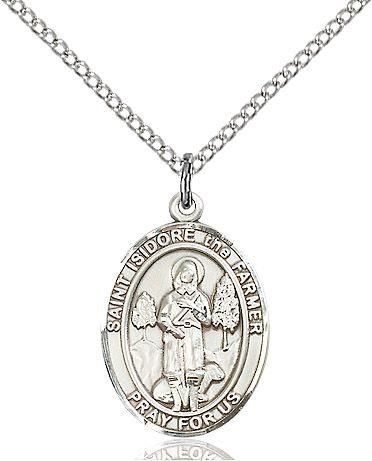Saint Isidore the Farmer medal S2761, Sterling Silver