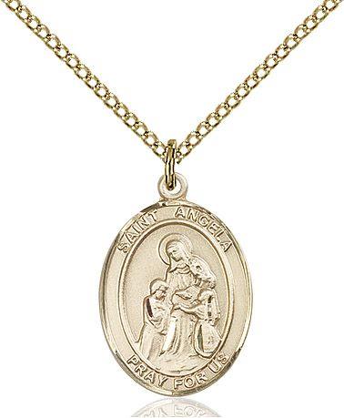 Saint Angela Merici medal S2842, Gold Filled
