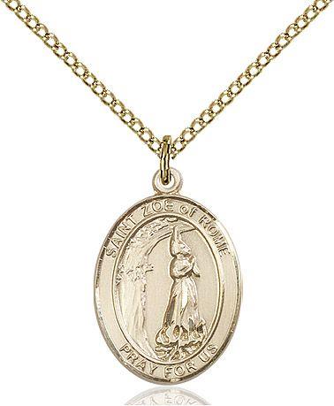 Saint Zoe of Rome medal S3142, Gold Filled