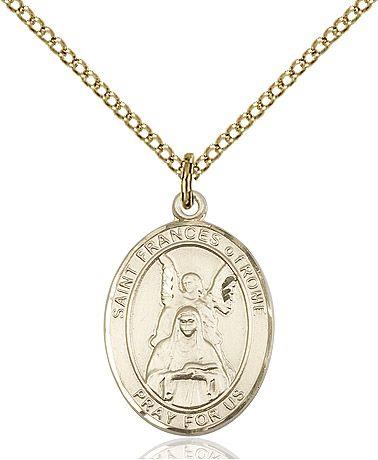Saint Frances of Rome medal S3652, Gold Filled