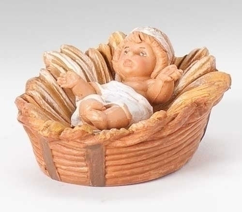 Baby Jesus in basket, 2 pc set, 5" scale
