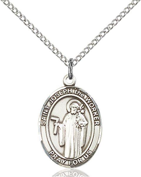 Saint Joseph the Worker medal S2201, Sterling Silver