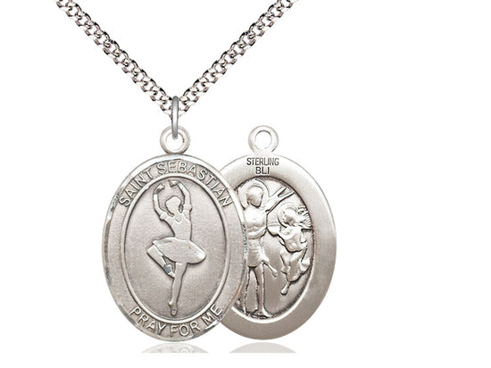 Dance with Saint Sebastian medal S1731, Sterling Silver
