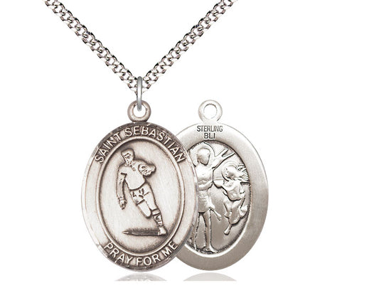 Rugby with Saint Sebastian medal S1871, Sterling Silver