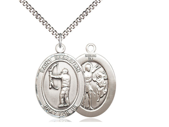 Archery with Saint Sebastian medal S1891, Sterling Silver