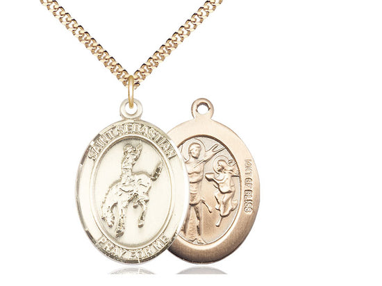 Rodeo with Saint Sebastian medal S1912, Gold Filled