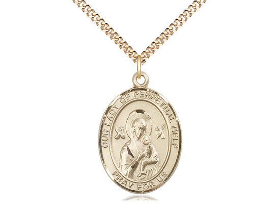 Our Lady of Perpetual Help medal S2222, Gold Filled
