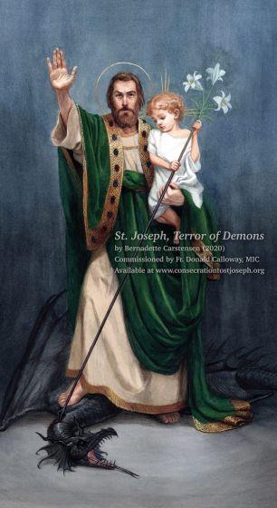 Prayer to St. Joseph, Terror of Demons prayercard