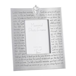 Memorial Photo Frame, silver, 9.25" tall