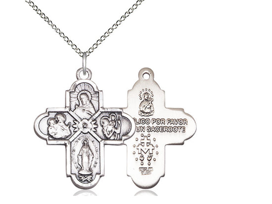 4-way Cross 0043SP1, Spanish, Sterling Silver