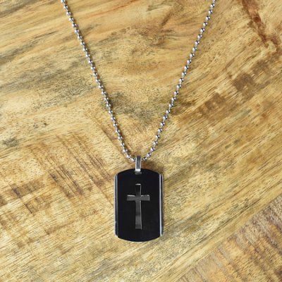Cross Dog Tag pendant