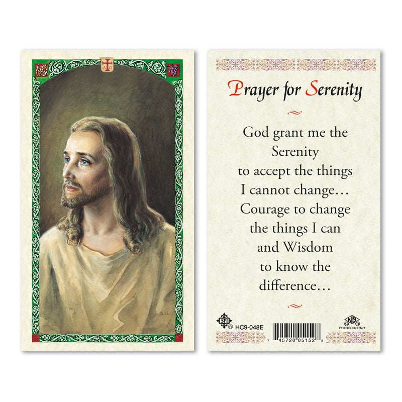 Head of Christ Serenity Prayer holy card