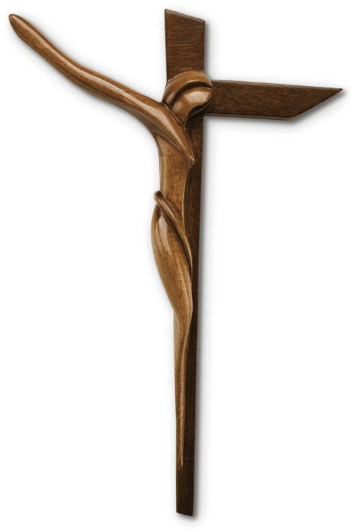 Contemporary Wood Cross Crucifix