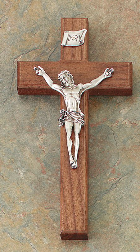 Walnut Crucifix, 8"