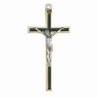 Black Epoxy Pewter Crucifix, 6"
