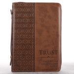 TRUST Bible Cover Brown Med