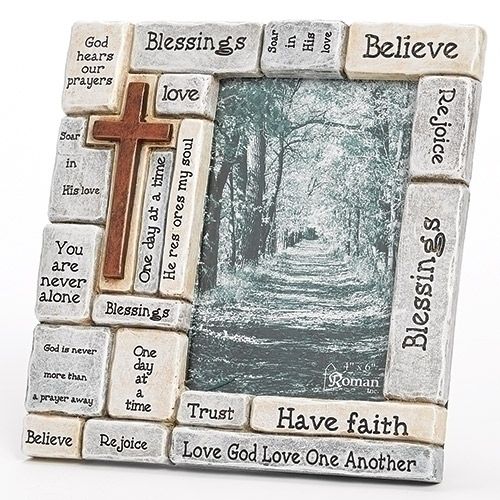 Crossword photo frame, 8.25" tall
