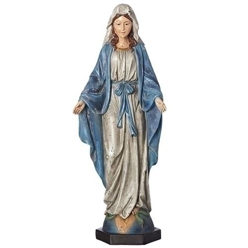 Our Lady of Grace, distressed statue, 19" tall