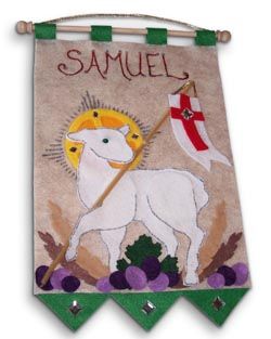 First Communion Full Banner Kit - Lamb of God, Green colors