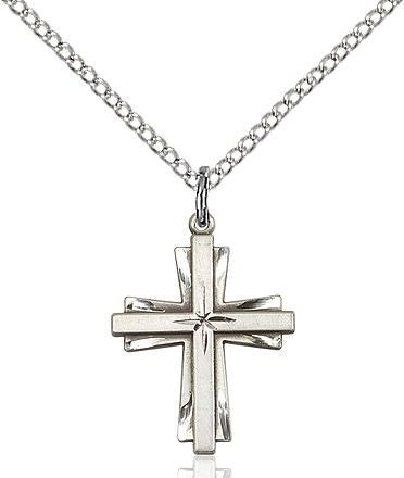 Cross with Swarovski Crystal 0675Y1, Sterling Silver with 18" chain