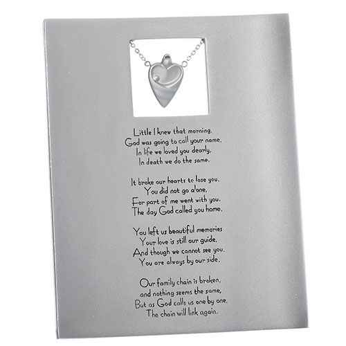 Memory Plaque with Broken Chain Verse, 7.75" tall