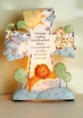 God Created Everything night light, 6.5" tall