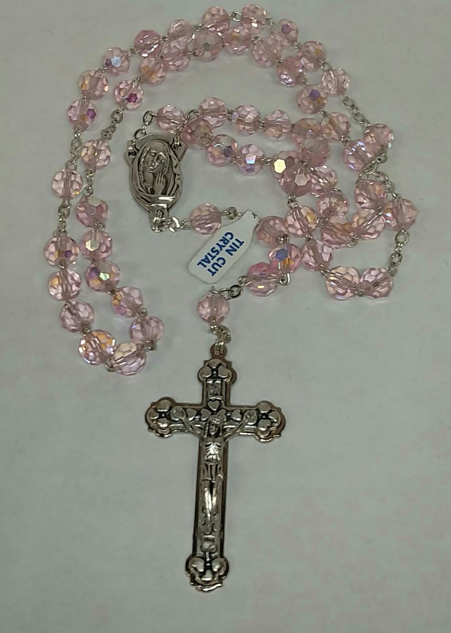 Light Pink Tin Cut Rosary