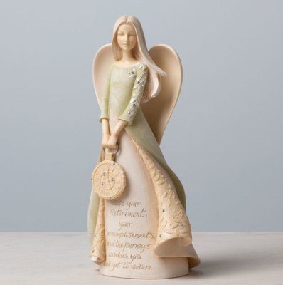 Retirement Angel figurine, 9.25" tall