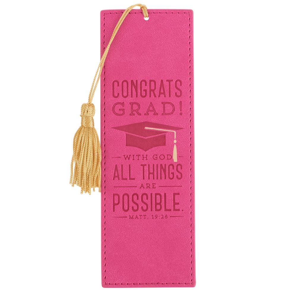 Congrats Grad! pink bookmark