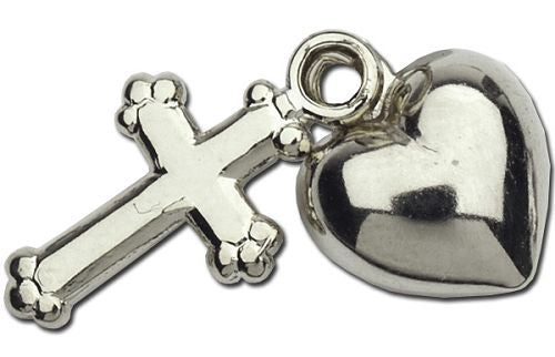 Heart and Cross necklace with 16" chain