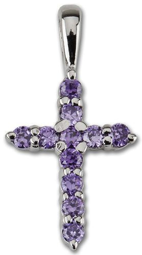 Amythest Crystal Cross necklace with chain