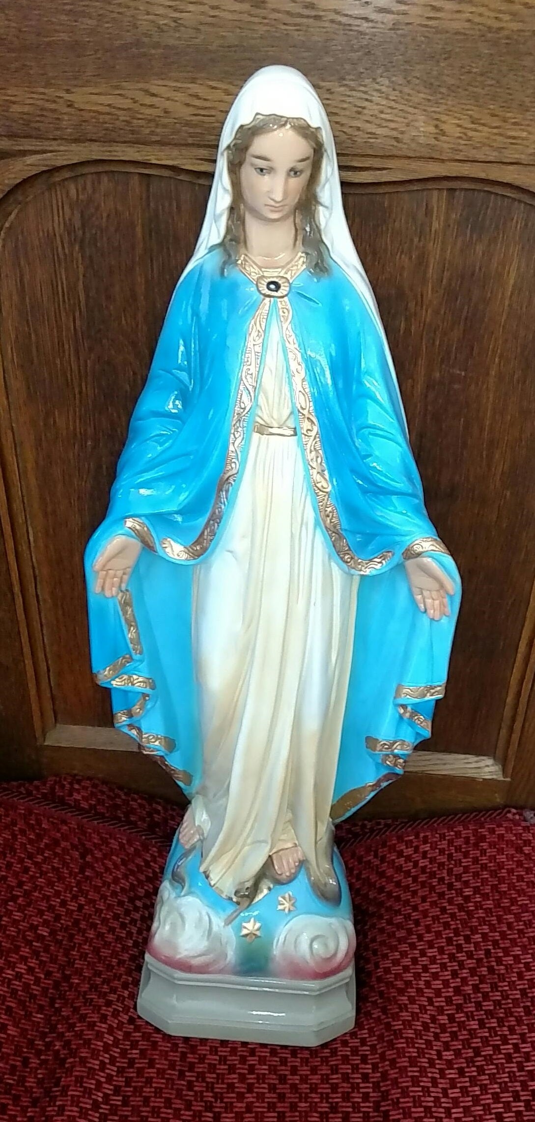 Our Lady of Grace concrete statue, 27"