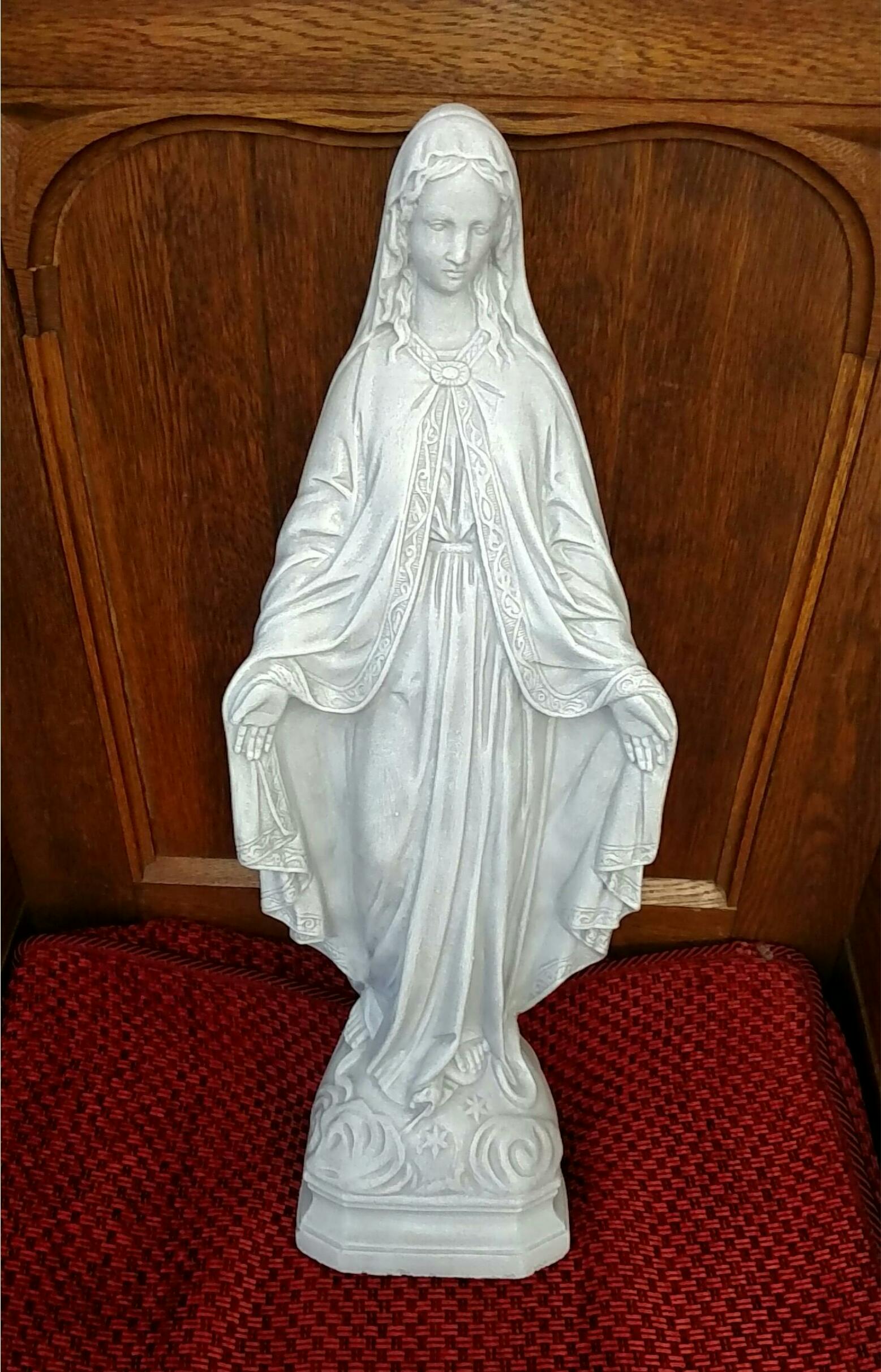 Our Lady of Grace concrete statue, 26"