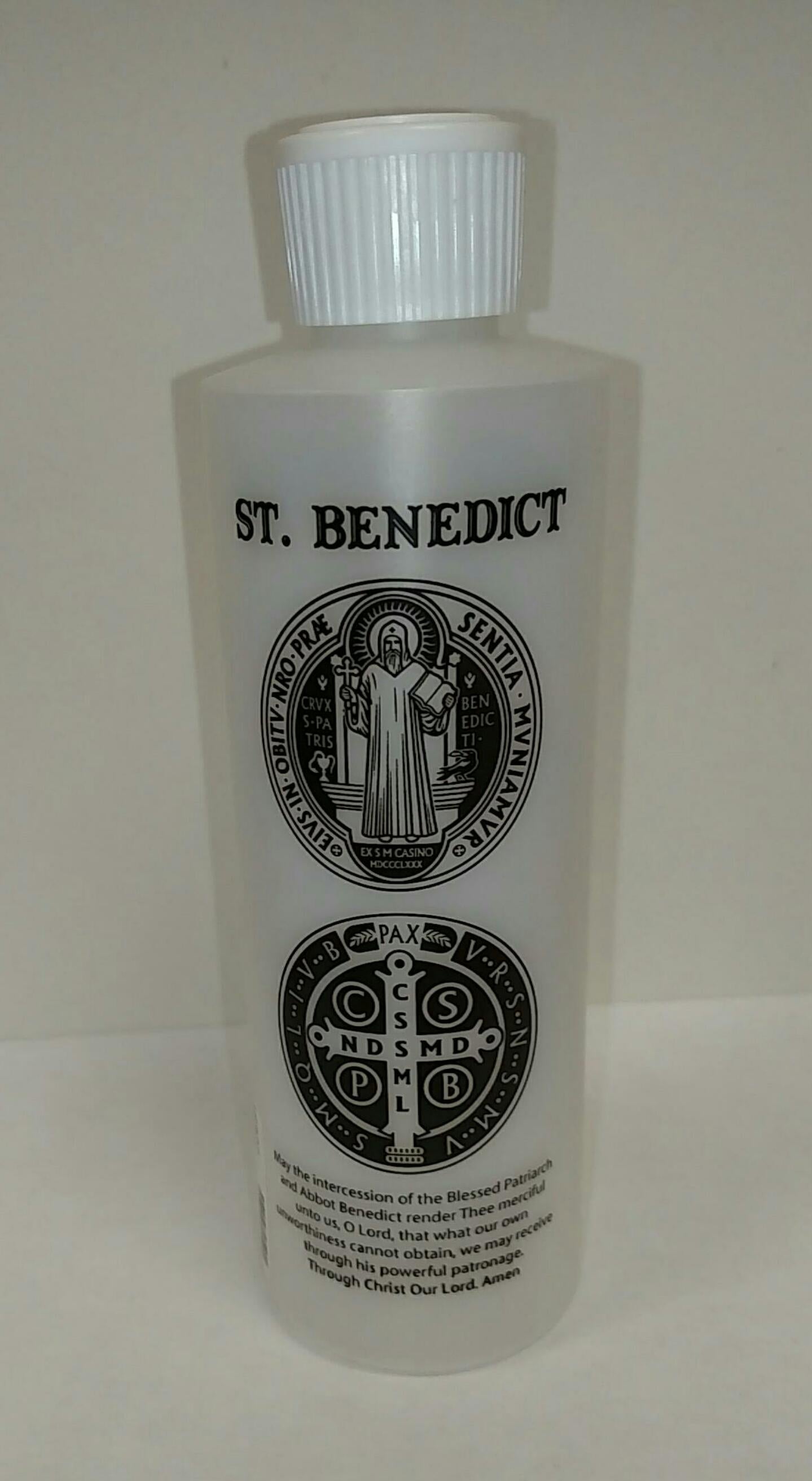 St. Benedict Holy Water bottle, 8 oz.