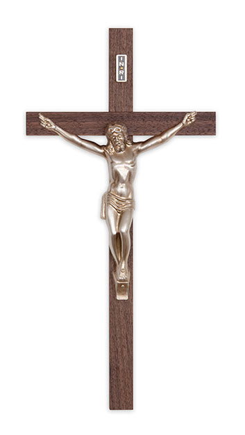 Walnut Crucifix, 10"