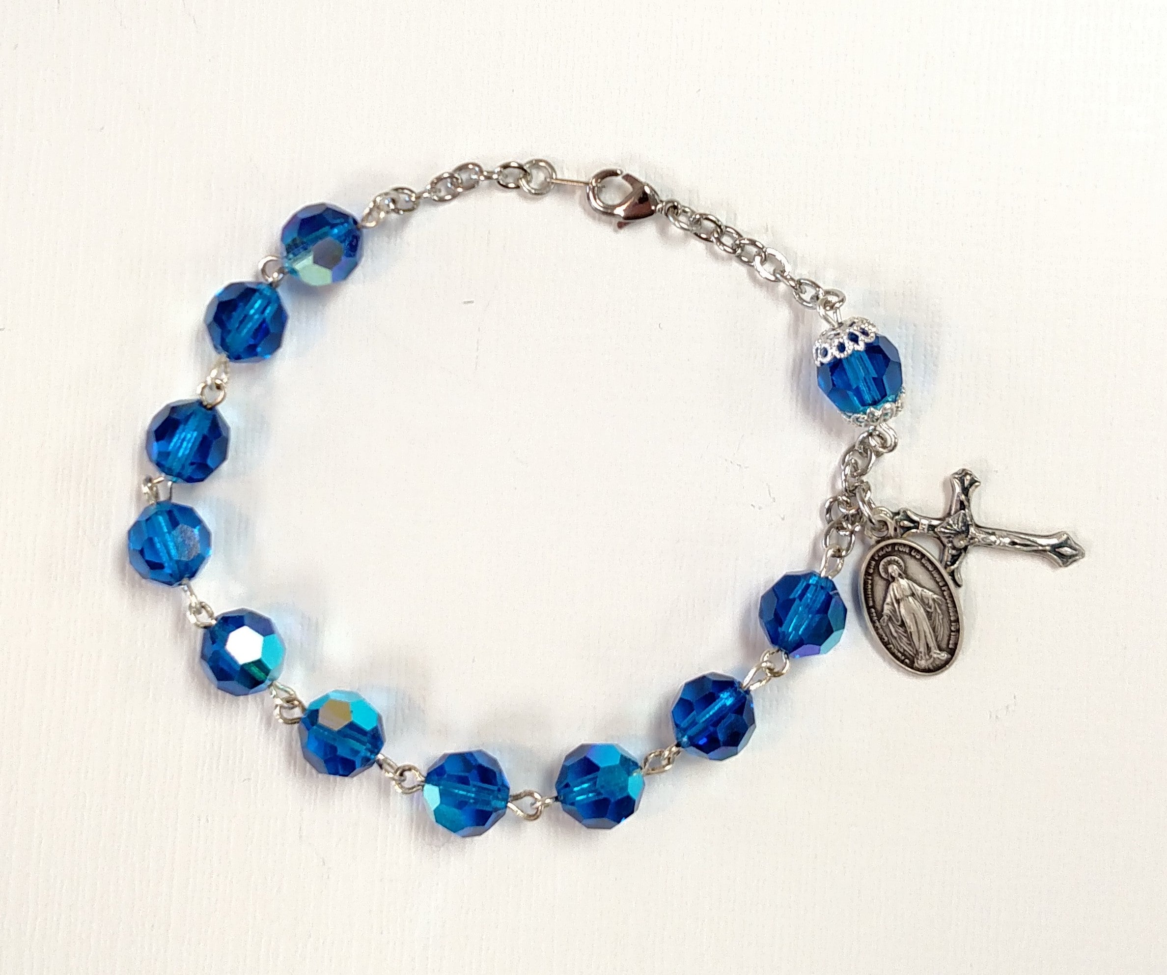 Capri Blue Bohemian Crystal Rosary bracelet