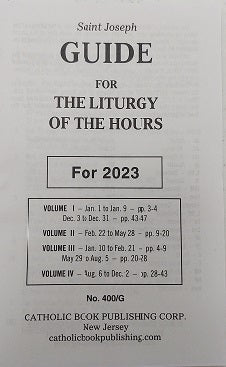 2023 Liturgy of the Hours Guide, 4-volume, 400/G