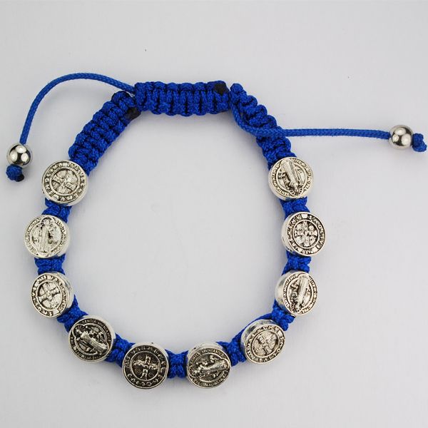 St. Benedict medals blue bracelet
