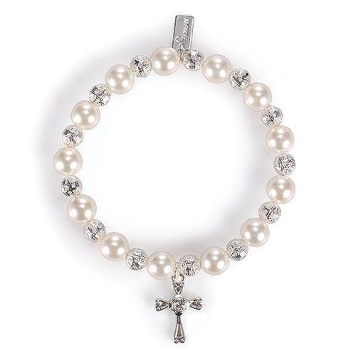 Pearl Cross Stretch Bracelet