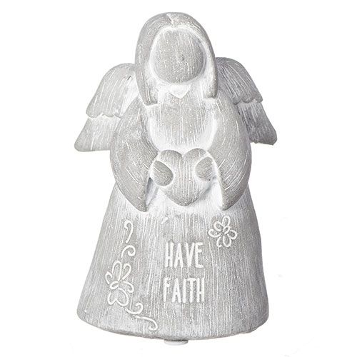 Have Faith Cement Angel, 3" tall