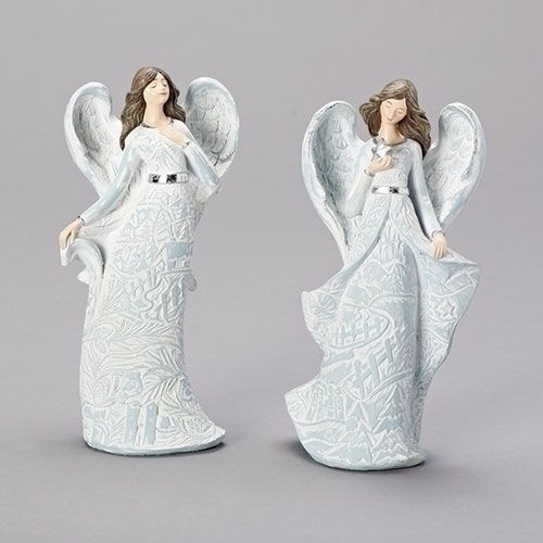 Lt Blue & White Praying Angel