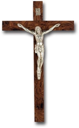 Burl Finished Crucifix, 8 in.